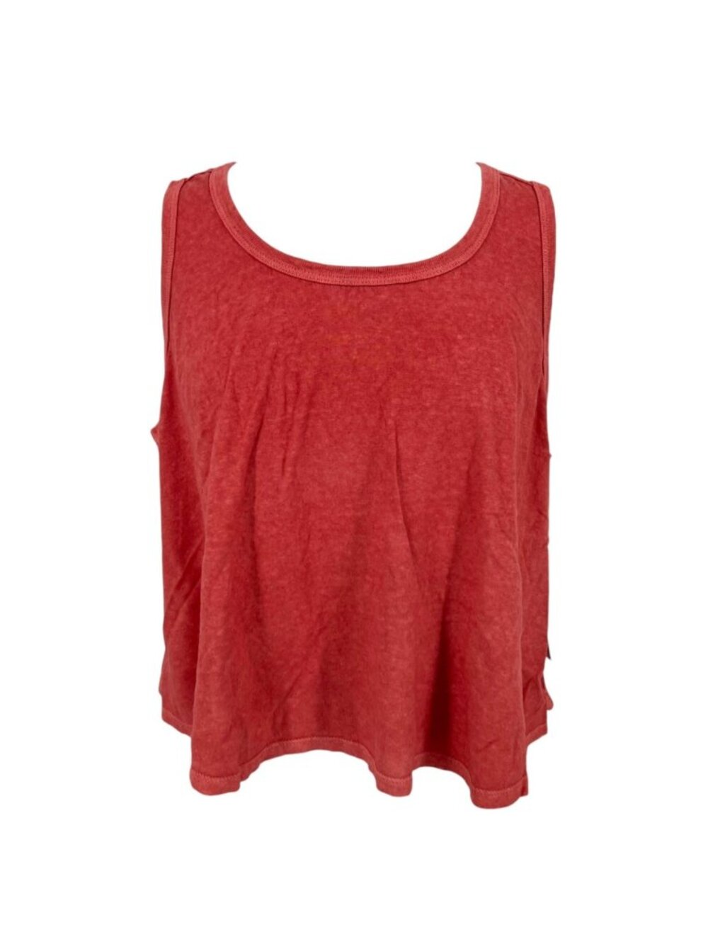 Mohnton Made Washed Look Hemp Tank Top Bright Madder Red Size 1X NWT